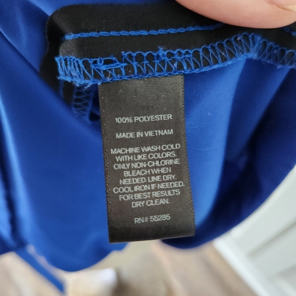 Express Size Large Royal Blue Portifino button up dress tie waist - Picture 5 of 8